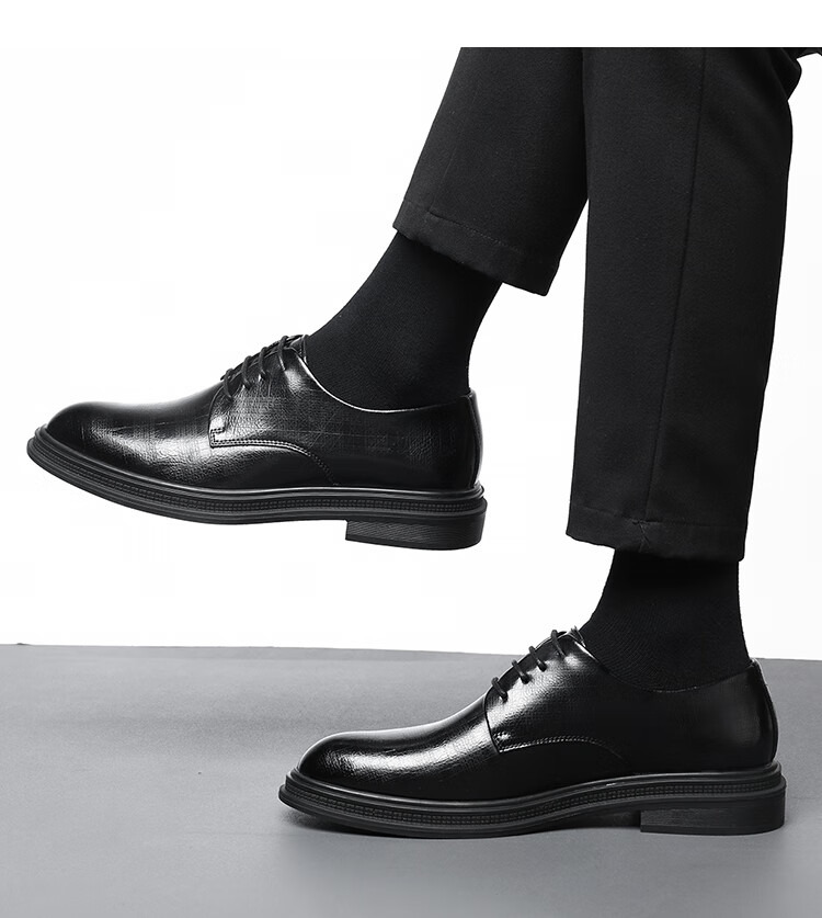 CARTELO Leather Shoes for Men, Derby Shoes, Dress Shoes, Business Formal Wear, Genuine Leather, Height-Increasing, 2026 New Style, Casual Wedding Groom Breathable Shoes 14