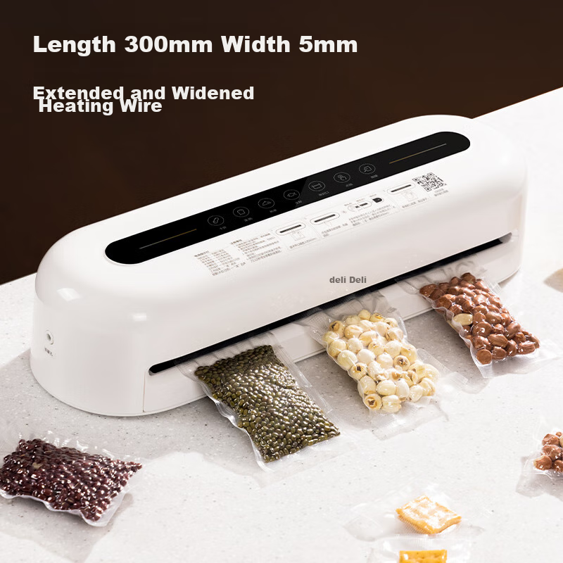 Deli Automatic Sausage And Cured Meat Vacuum Sealer, Small Vacuum Packaging Machine, Food Sealing Machine, Home Vacuum Machine, Wet And Dry Dual-Use Commercial Vacuum Preservation And Packaging Sealing Machine