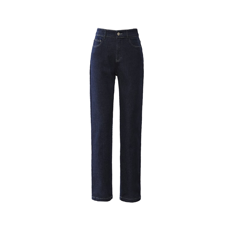 ESE-Y Straight-Leg Jeans for Women, Winter New Style, High-Waisted Slimming Cigarette Pants, Dark Blue, Size 32