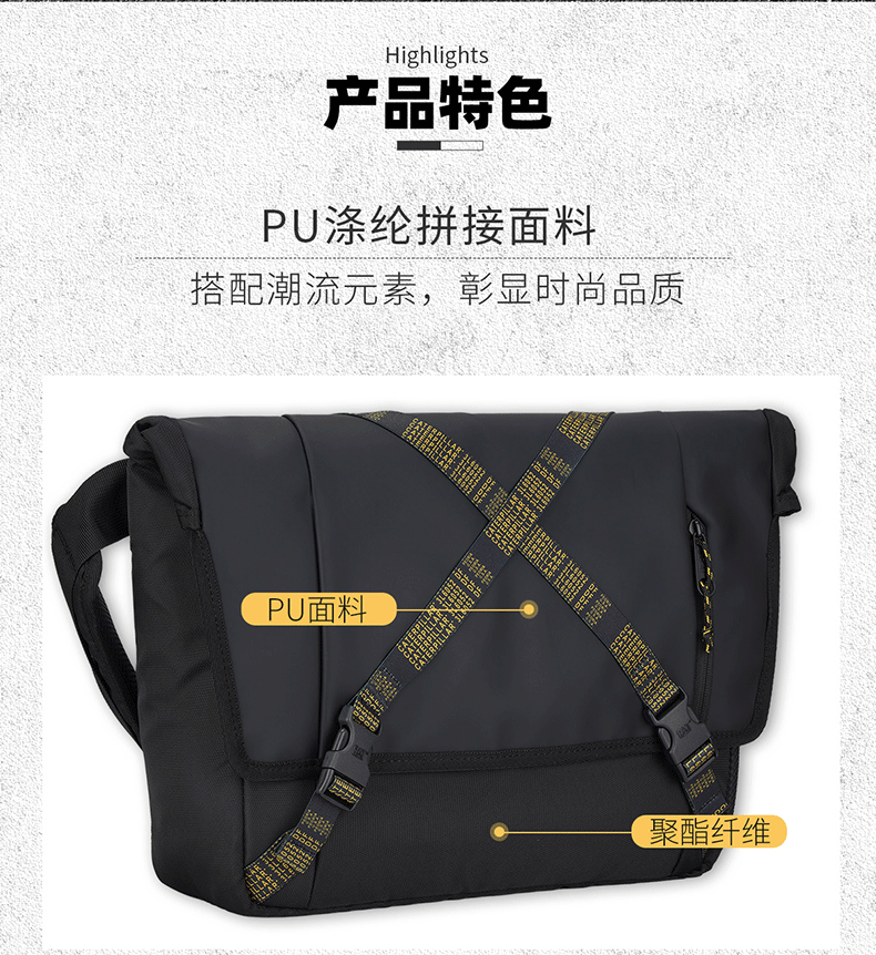 CAT Shoulder Crossbody Bag, Laptop Bag, 15/16 Inch Briefcase for Men, Black, 83607 6