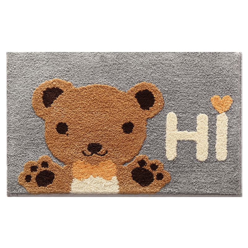 Dajiang Bathroom Mat, Toilet And Shower Entrance Non-Slip Absorbent Mat, Cartoon Fun Flocked Bathroom Floor Mat, 45x65cm