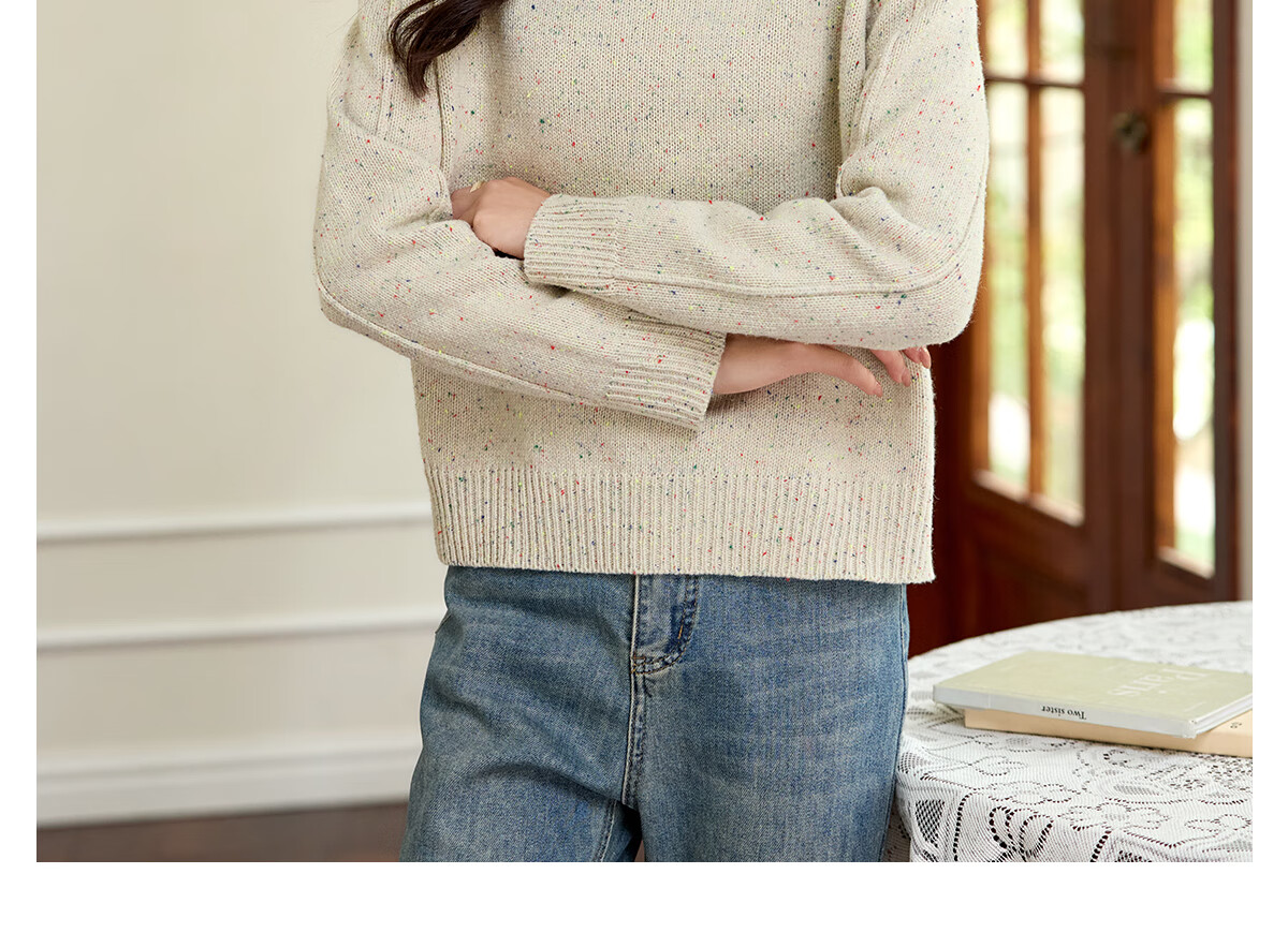 PinCai Women's Knitted Sweater Spring Autumn High-Quality Speckled Pullover Knitwear Base Layer P144Z9029 15
