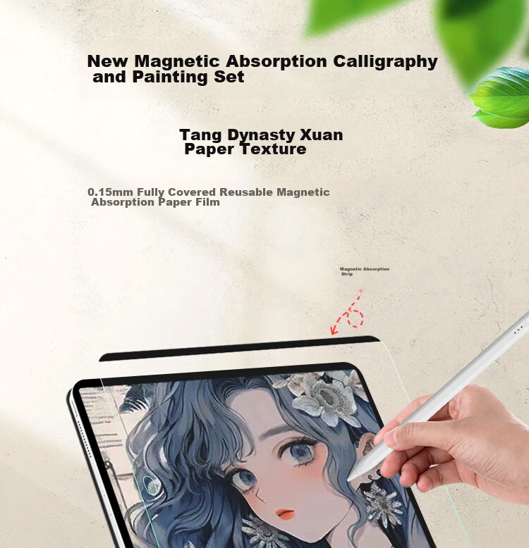 ESCASE Magnetic Paper Film for IPad 9/8/7, 10.2-Inch Apple Tablet Detachable Kent Film, Anti-Fingerprint, Shockproof Drawing Film [Reusable] 1