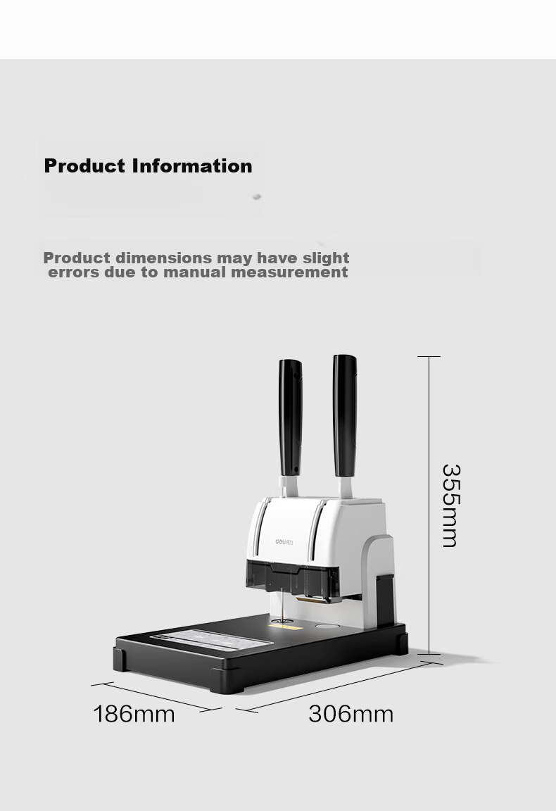 Deli Financial Binder, 300-Page Capacity, Hole Puncher, Office File Riveting Machine, Metal Desktop Flagship Model 33015 11