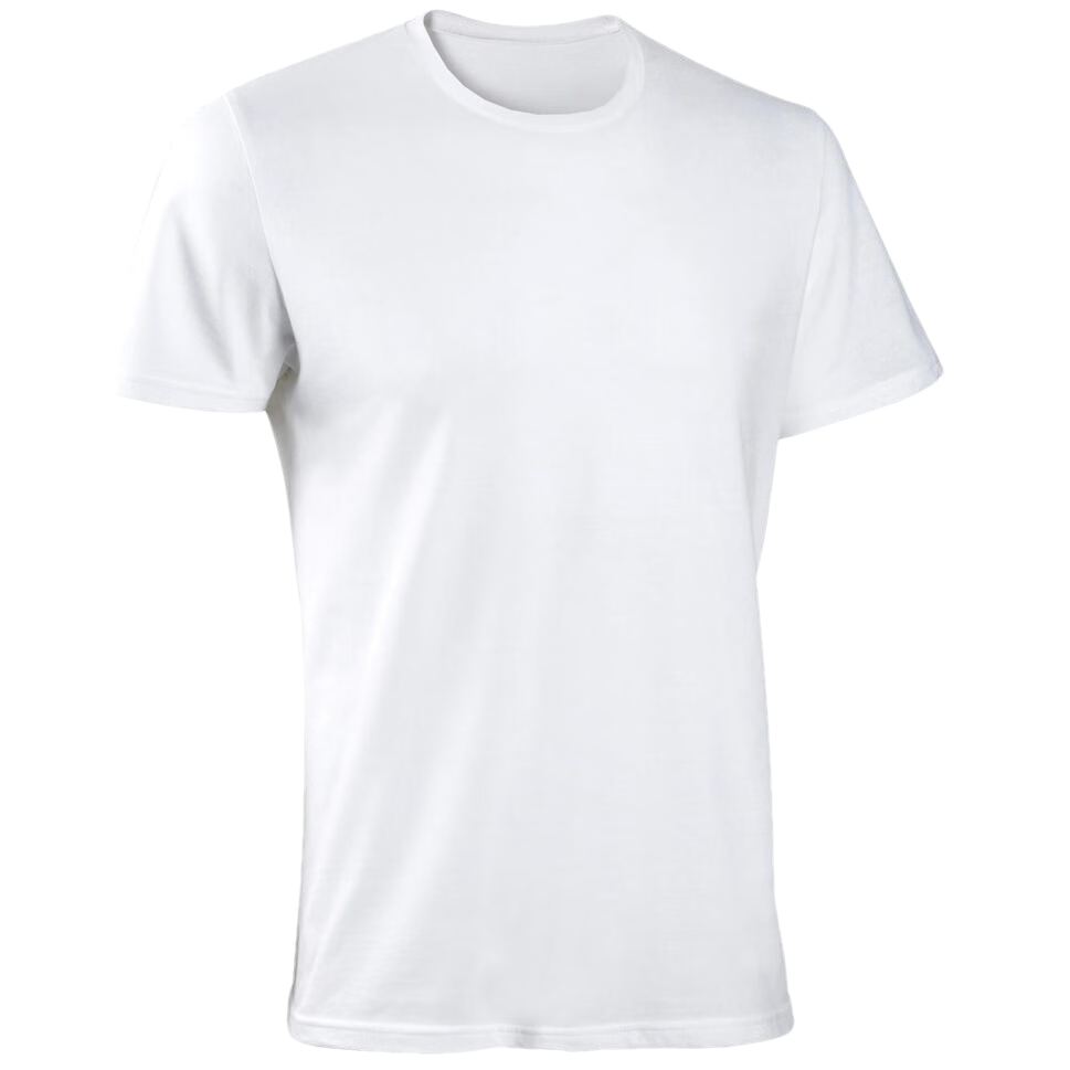 DECATHLON Men's Sports Pure Cotton T-Shirt, Solid Color Round Neck Short Sleeve Undershirt for Running And Fitness - 5215234 Snow White M
