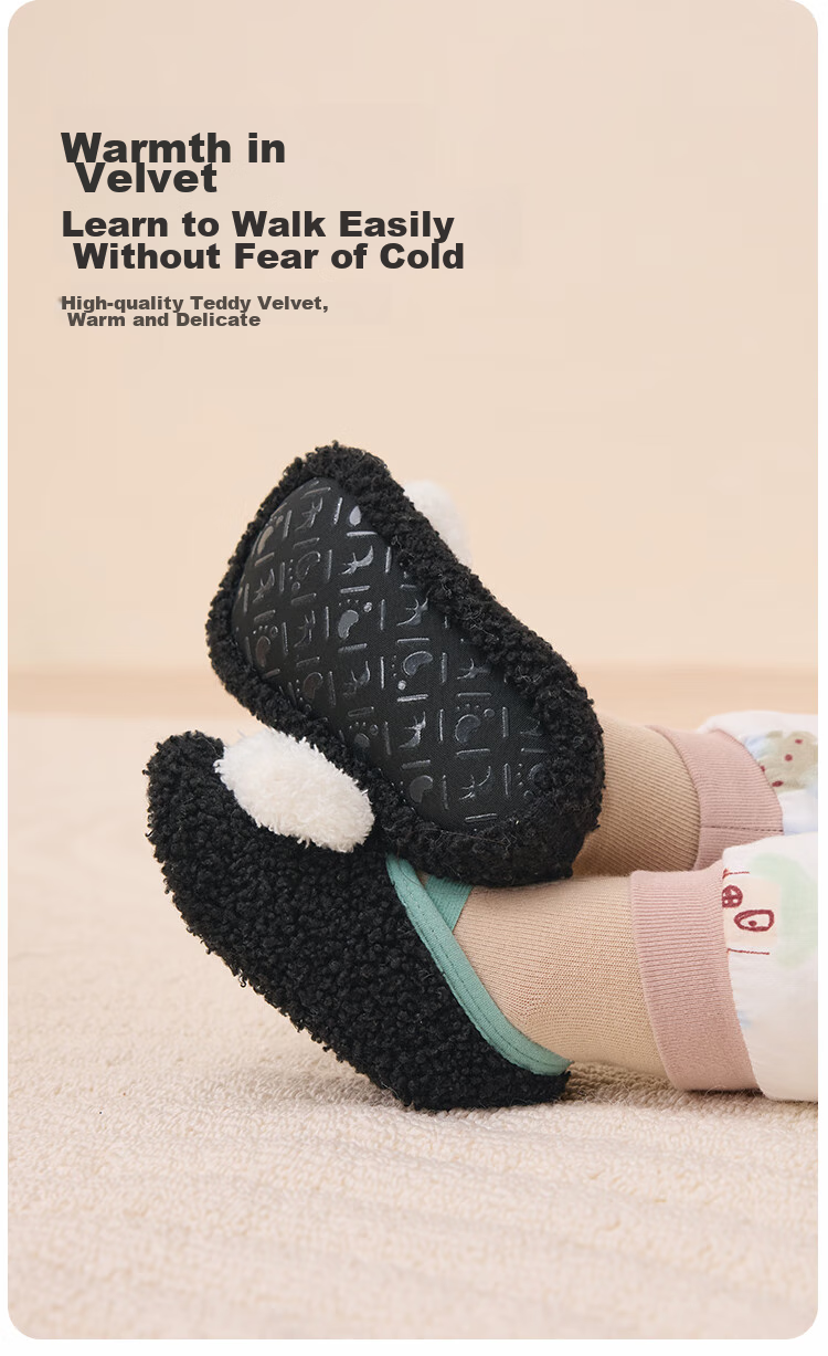 BALABALA Baby Floor Socks, Non-Slip, Glue-Dotted, Winter Fleece-Lined, Infant Warm Socks, Toddler Walking Socks, 209425172203 3