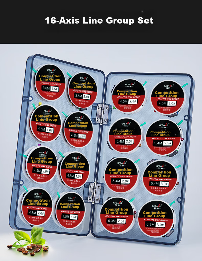 Grsaed 16-Axis Line Set, Pre-Tied Fishing Line Set with Main Line, Leader Line, Hooks, Finished Fishing Line, Main Line Box, Fishing Hooks And Accessories 9