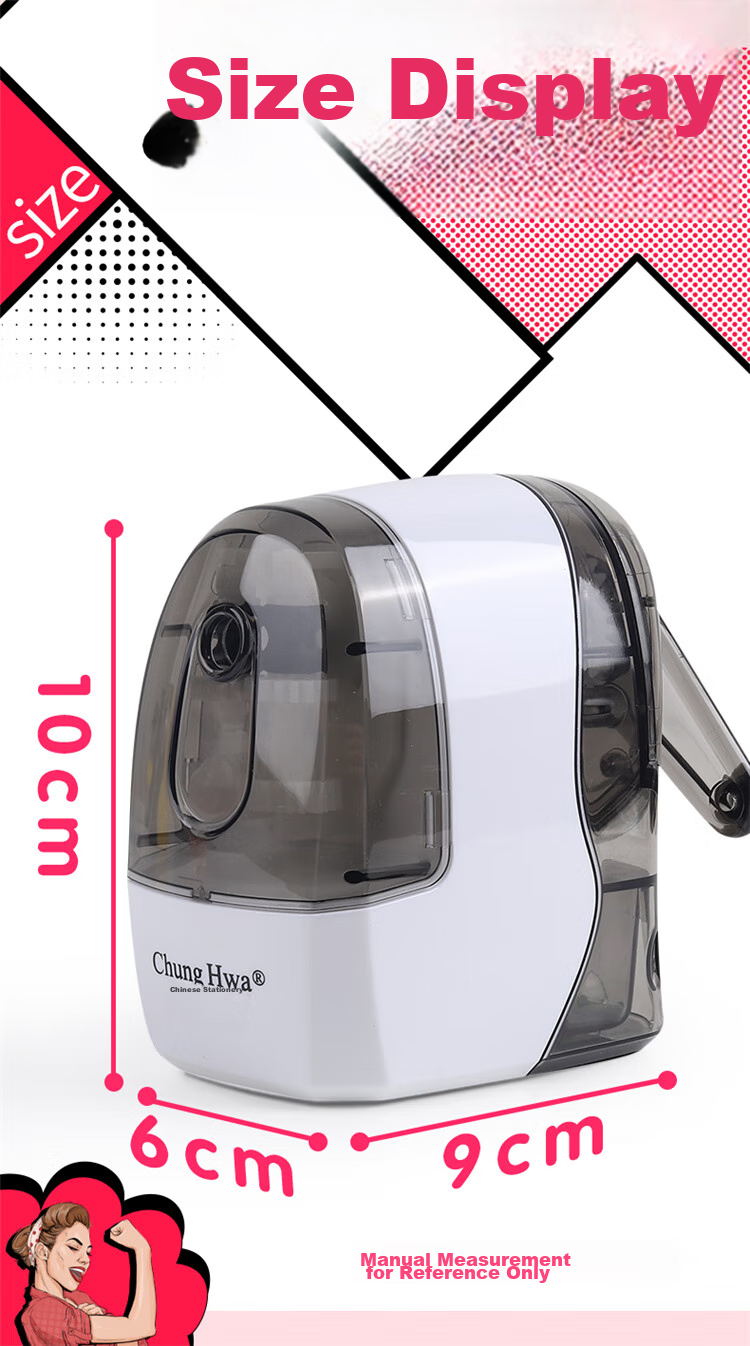 Zhonghua H1005 Student Pencil Sharpener, Multifunctional Hand-Cranked Sharpener, Automatic Pencil Feeding Sharpener, Ceramic White 10