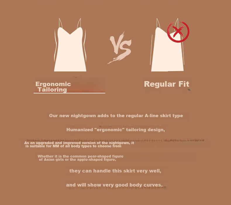 MAOHUO Pure Desire Ice Silk Nightgown for Women, Faux Silk Camisole Sleepwear, High-End Luxury Suspender Lingerie, Loungewear Gift Box 6