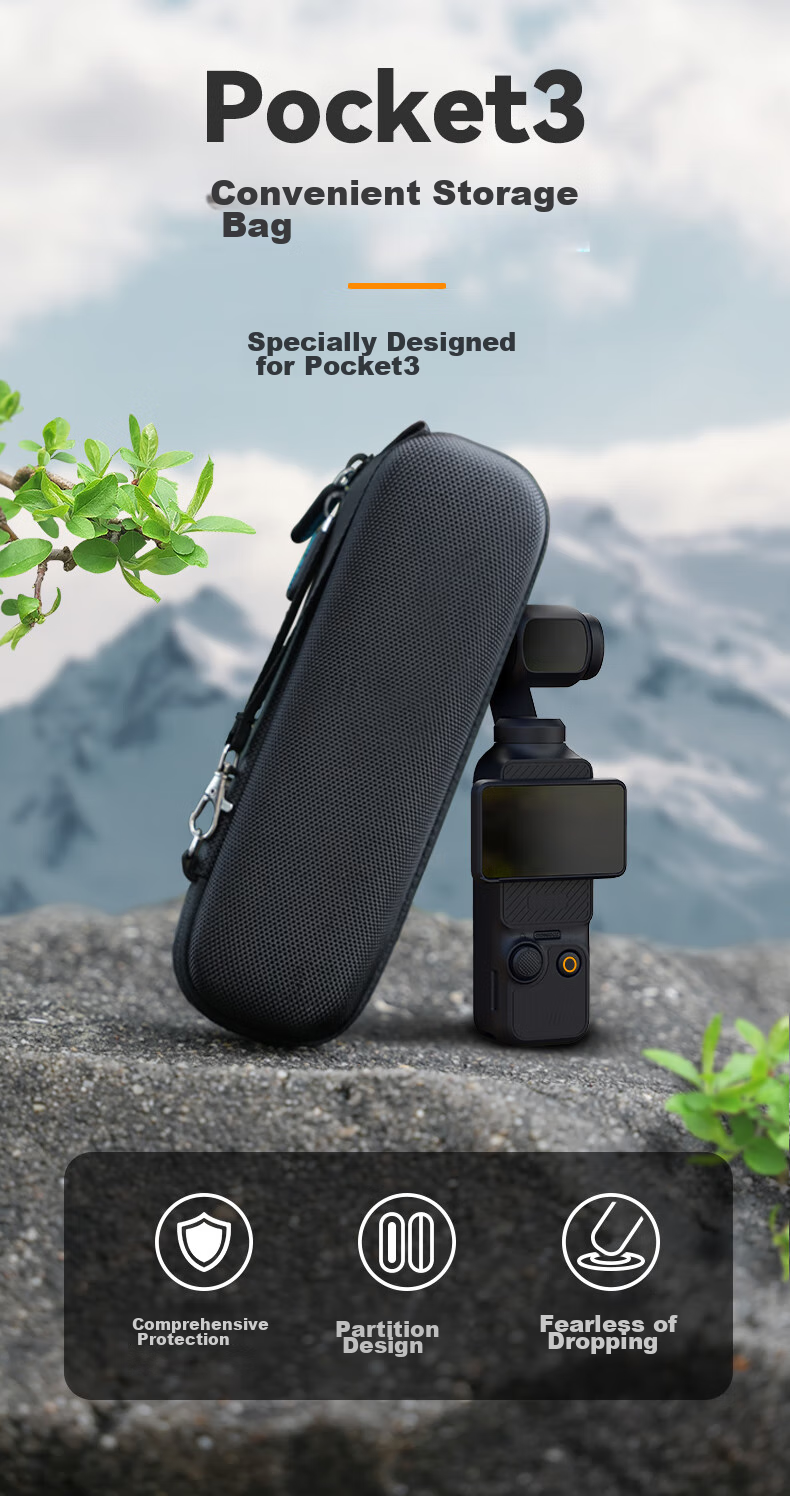 TELESIN Compatible DJI Pocket 4/3 Storage Bag DisAdv Series Osmo Crossbody Bag YI Luna Bare Portable Sports Camera Accessories Protective Case/Sleeve 1