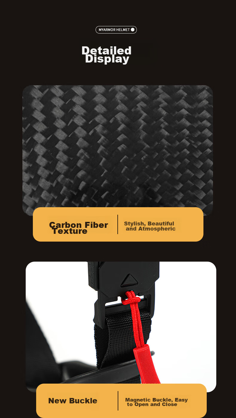 MYARMOR Carbon Fiber Electric Motorcycle Helmet New National Standard 3C Certified Summer Retro Half Helmet Unisex Lightweight Scooter Helmet Personalized Motorcycle Safety Helmet Black Gray Plaid XL  13