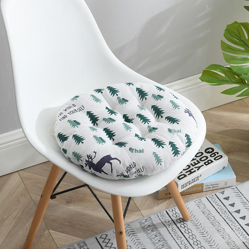 Gongxun Four Seasons Thickened Cotton And Linen Seat Cushion for Office Long Sitting Chair Pad Tatami Chair Cushion Student Butt Pad - Deer Little Tree