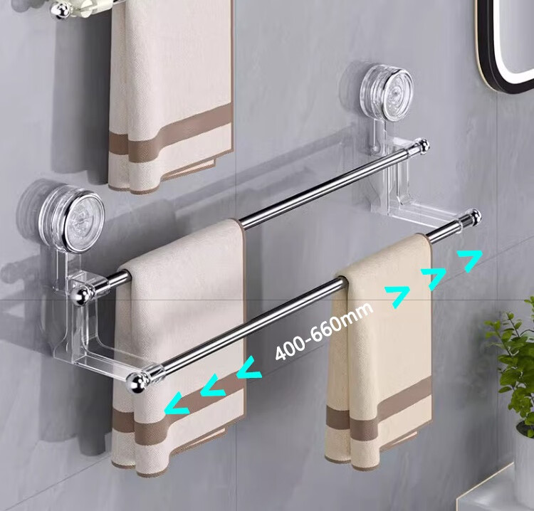 Jialifang Rotating Towel Rack with Suction Cups, No Drilling Required, Foldable Multi-Prong Corner Towel Hanger for Bathroom, Milk Self-Colored, 3 Prongs 1