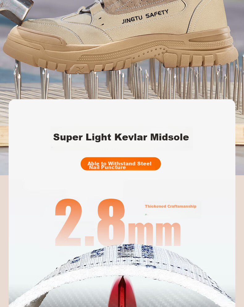 Jingtu High-Top Safety Shoes for Men, 10KV Insulated, Electrician Anti-Smashing Puncture-Resistant Safety Functional Shoes E3087-J Size 43 7
