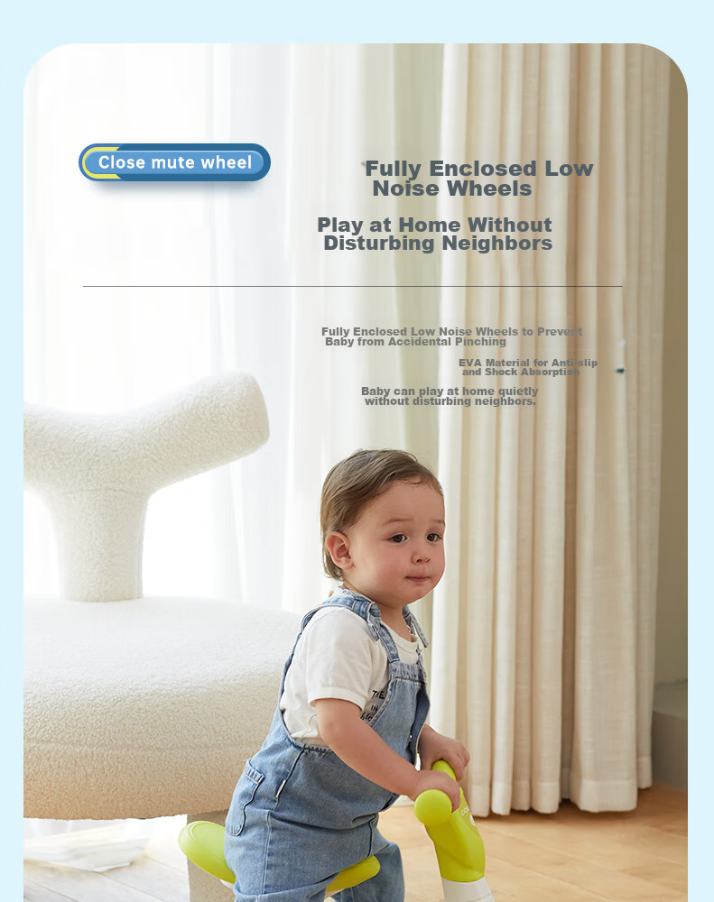 COOGHI Baby Walker, Anti-O Leg, Anti-Rollover, for Ages 1-3, Quiet Wheels, Eco-Friendly, Lightweight, Birthday Gift, Kuqi B1 13