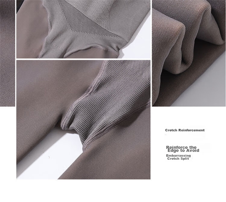 LangSha Women's Leggings for Spring And Summer, Thin Fleece-Like Seamless Pantyhose, Flight Attendant Gray, Skin-Translucent, High-Waisted Tummy Control And Butt-Lifting Pants, Gray with Seamless Cuff 20