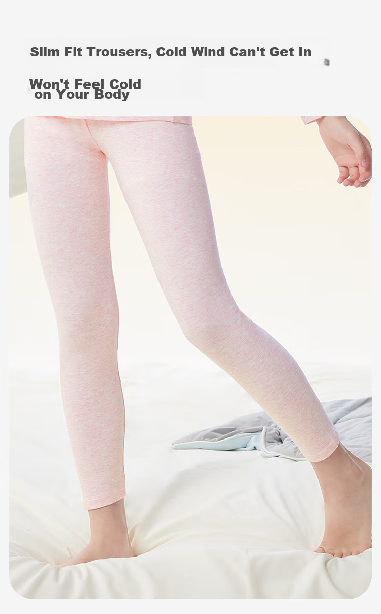 Jiusuiban Children's Thermal Underwear, Girls' Autumn And Winter Thin Base Layer Cotton Sweater Set, Big Kids' Autumn Clothes And Pants, Pajamas And Sleepwear 11