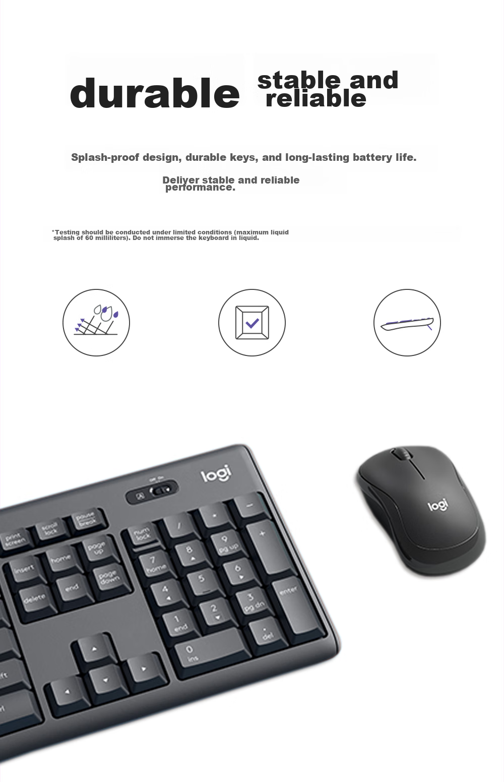 Logitech MK295 Wireless Keyboard And Mouse Combo, Office Keyboard And Mouse Set, Quiet Keyboard And Mouse Set, Full-Size, with 2.4G Receiver, White 9
