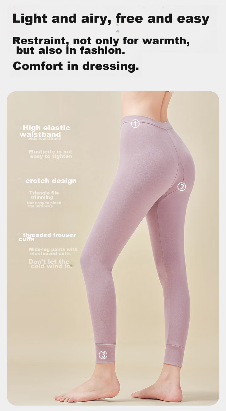 LangSha Women's Autumn Long Johns, Single Piece Pure Cotton Thin Warm Pants, Inner Wear Base Layer, Large Size All-Cotton Thermal Underwear, Autumn New Arrival 3