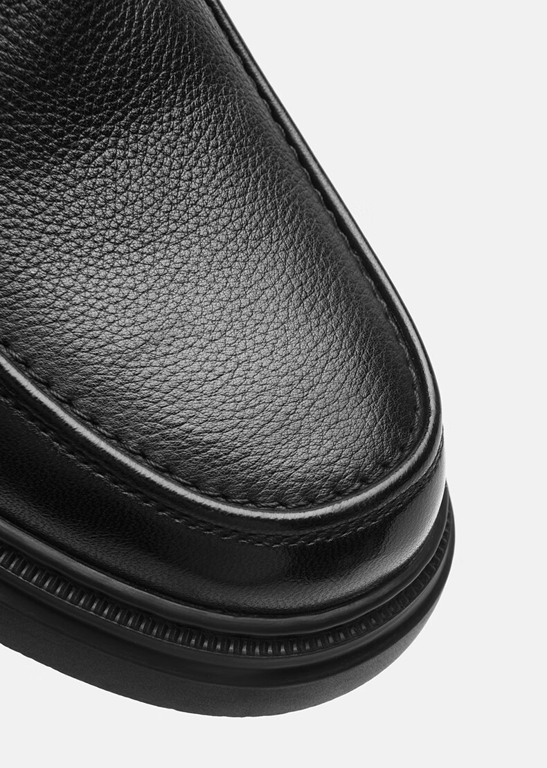 HLA Spring Men's First Layer Cowhide Leather Dress Business Casual Shoes 010A Black Size 43 12