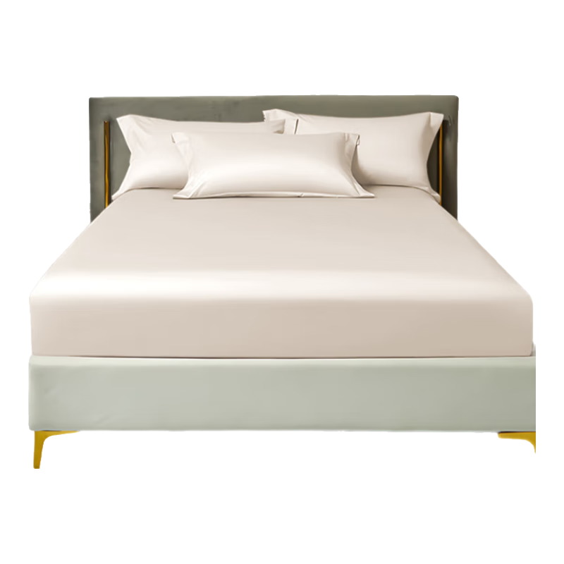 Yuanshenghuo 100-Piece Fitted Sheet Set, Long-Staple Cotton Mattress Protector Non-Slip Full Coverage Bed Cover, Pink Beige, 180*200cm