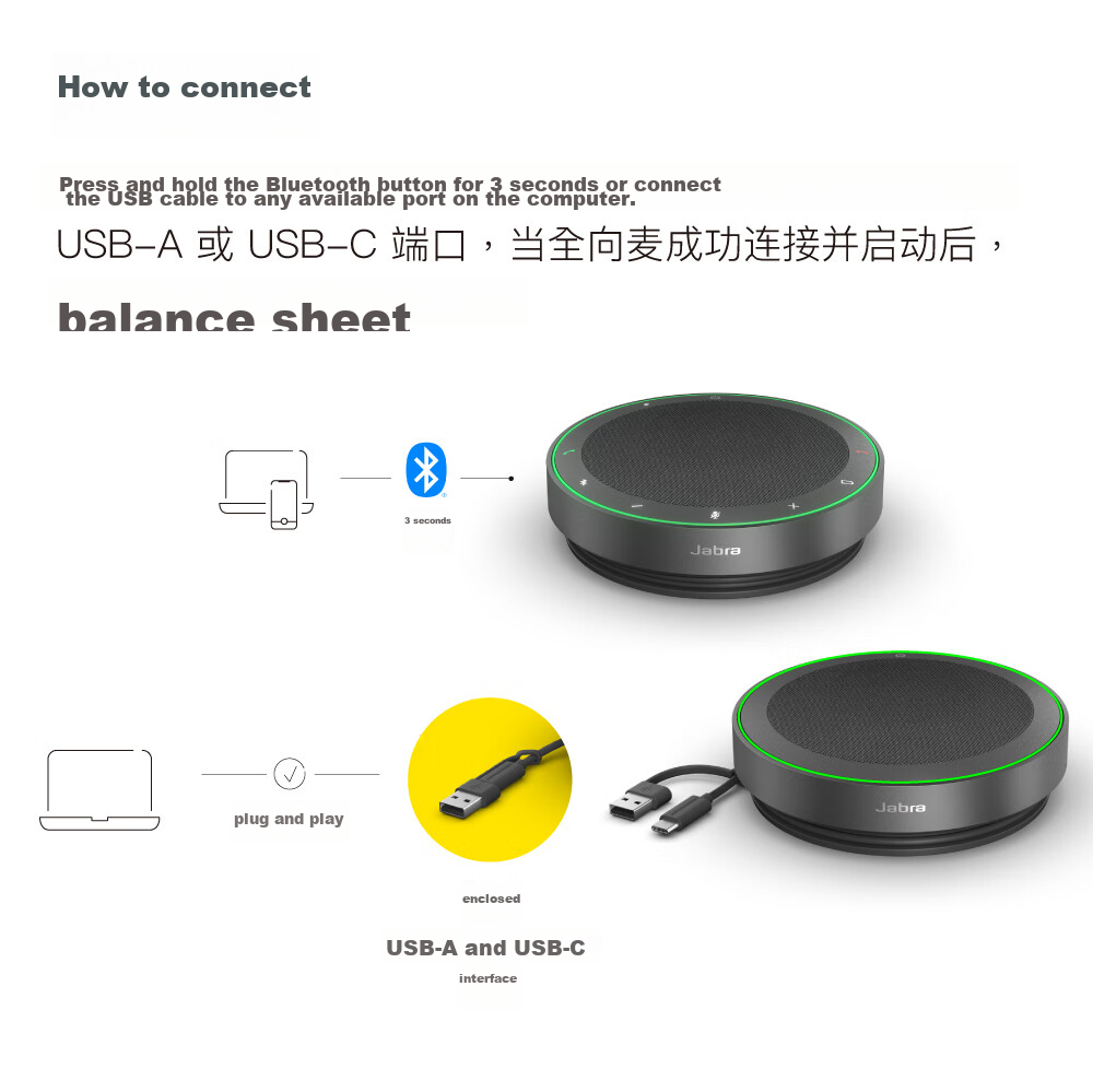 Jabra Video Conference Wireless Bluetooth Omnidirectional Microphone Speaker with Noise Reduction, 360-Degree Amplification And Sound Pickup, Speak2 75 MS (Suitable for Small Meetings) 22