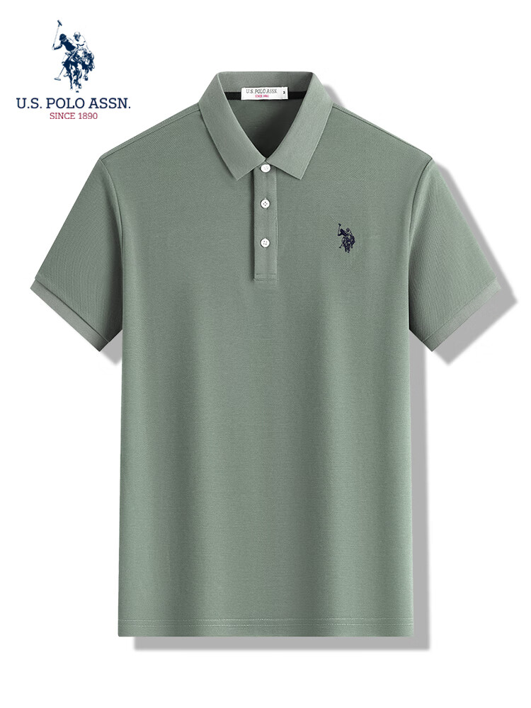U.S. POLO ASSN. Men's Short Sleeve Polo Shirt Summer Business Casual Collared T-Shirt Black M Father's Day Gift 20