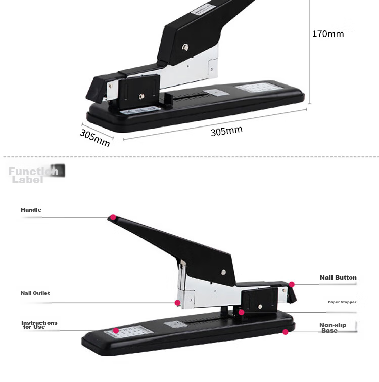 Deli Heavy-Duty Stapler, Large And Thick Stapler, Compatible with 23/6 to 23/13 Staples, Black 3