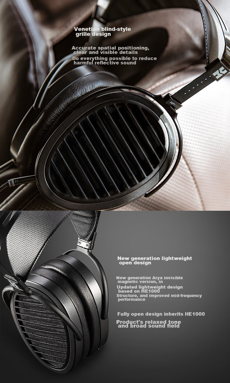HIFIMAN Arya Recording Engineer Invisible Magnetic Version, Diaphragm Plate, HIFI Audiophile Headphones 4