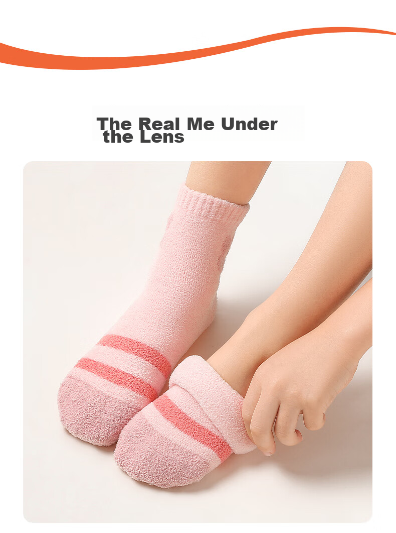LangSha Children's Socks, Girls' Mid-Calf Cotton Socks, Fleece-Lined And Thickened, Winter Warmth, for Students, Older Girls, Baby Girls, Terry Socks 14