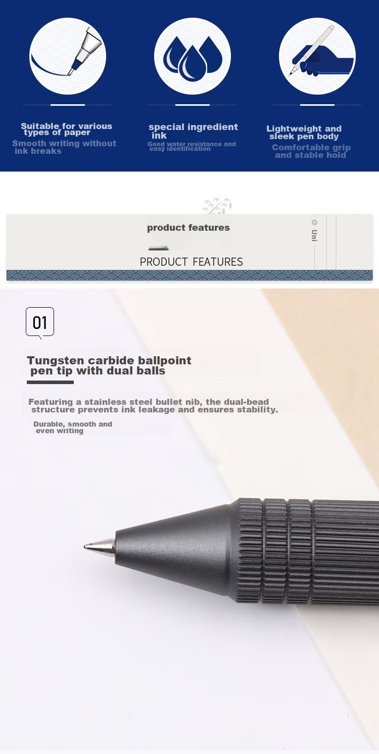Uni Mitsubishi Five-In Multifunctional Pen Business Medium Oil Pen Signature Pen Ballpoint Pen (Four Colors Ballpoint Pen, Mechanical Pencil) Dark Green Pen Barrel MSXE5-2000A 2