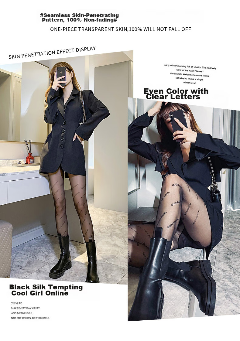 LangSha Ultra-Thin Black Stockings for Women, Sexy Summer Leg-Exposing Slimming Effect, JK Base Layer Pantyhose 2