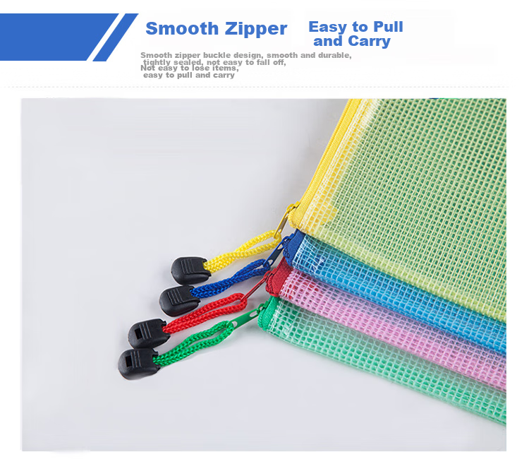 GuangBo 12-Pack A4 Waterproof Mesh Zipper Document Bags / Colorful File Folders, Random Single Color A6112 8