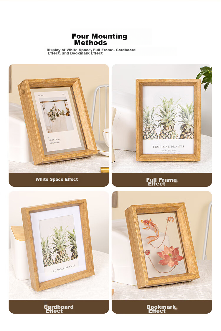 TIANSE 7-Inch Double-Sided Transparent Photo Frame, Plant Specimen Frame, Photo Book Frame, Paper-Cutting Frame, Double-Sided Transparent Glass Leaf Specimen Frame, Display Stand, Embossed Showcase Frame TS-6507 5
