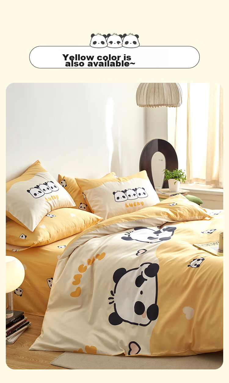 Dohia Cotton Bedding Set for Home, Three-Piece Student Dormitory Single Bed Pure Cotton Bed Sheet And Duvet Cover Set for 1.2m Bed 152*218cm 14