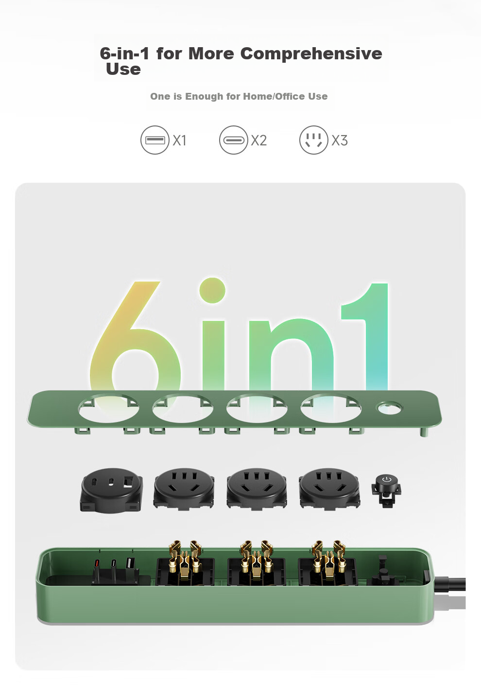 NVCleishidiangong EP3411B, 4-Outlet Master Control Power Strip, Overload Protection, Short Circuit Protection, 850° Flame Retardant, Dormitory Use, Retro Style, 1.8 Meters, Pink, Honey Color 11