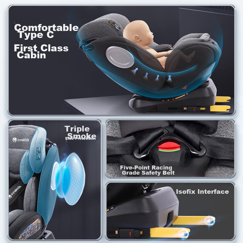 innokids儿童安全座椅汽车用ISOFIX接口 0-4-12岁婴儿宝宝新生儿可躺YC06