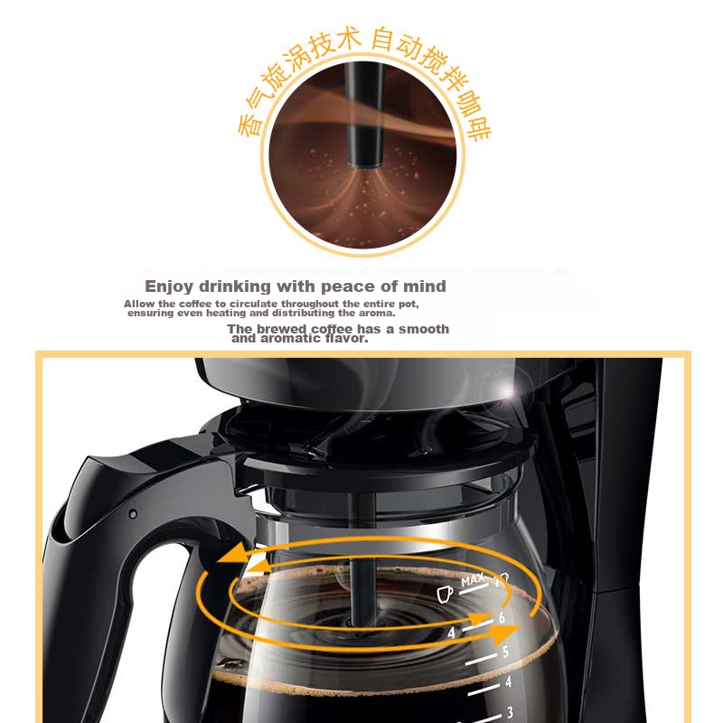 PHILIPS Coffee Maker, Home Drip American MINI Coffee Pot HD7432/20 (For Ground Coffee)