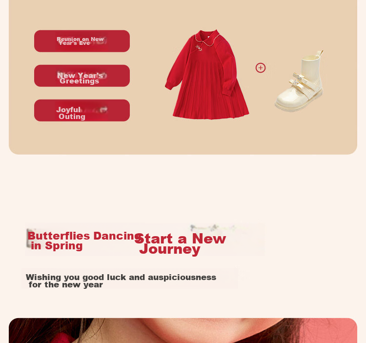 BALABALA Girls' New Chinese-Style Knitted Dress, Spring 2025 Collection, Red Pleated Princess Greeting Dress, 208125111001 5