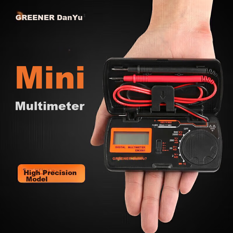 GREENER Multimeter, Digital High-Precision Fully Automatic Intelligent Small Portable Mini Repair Electrician Meter Capacitance Meter