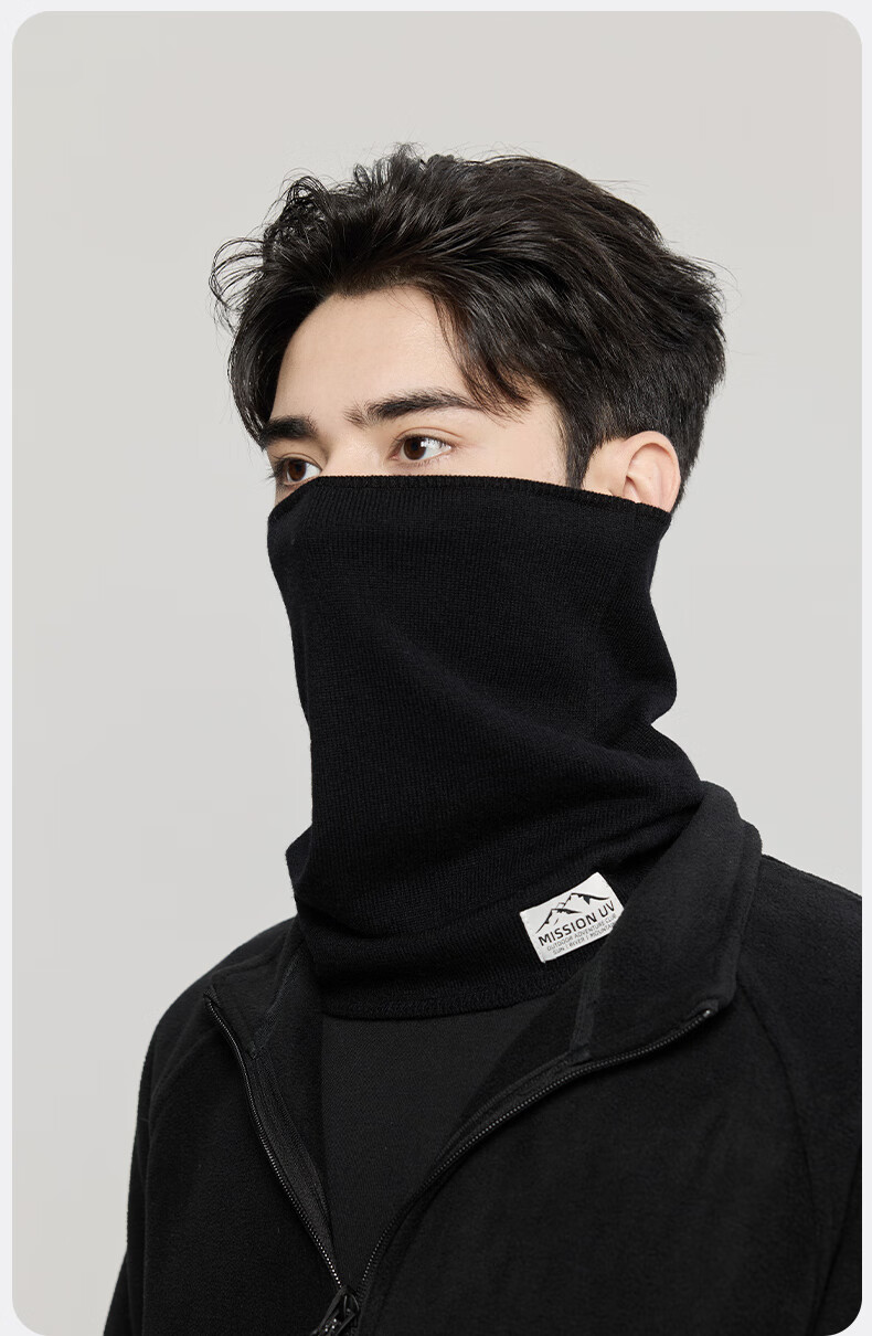 MISSION UV Wool Thermal Neck Gaiter for Men, Autumn And Winter Thickened Cold Protection Neck Warmer, Hiking Cycling Pullover Neck Warmer Scarf for Me 12