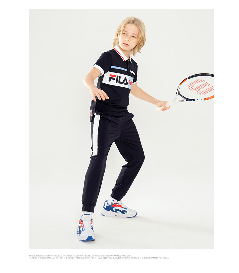 fila斐乐童装男童短恤polo衫2021夏季新款儿童休闲网球运动t恤潮-rd