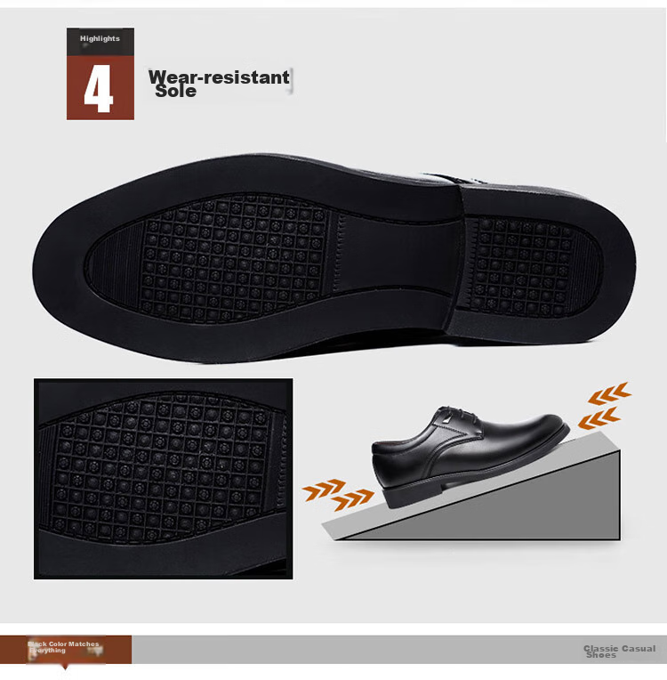 BEIOUTU Leather Shoes for Men, Formal Shoes, Fashionable Office Lace-Up Versatile Business Casual Shoes, Low-Top Men's Shoes, 8021 Black, Size 43 10