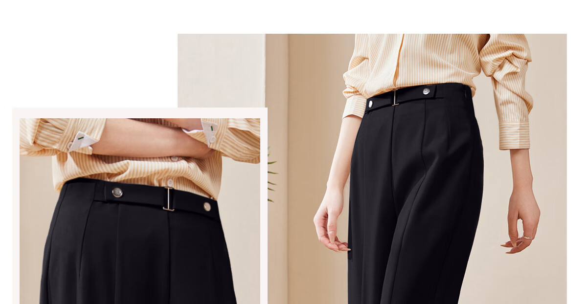 Chushen Spring Autumn Women's Casual Pants with Designer Belt High Waist Straight Slim Fit Cropped Harem Pants S13KK2517 11