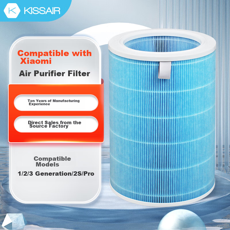 KISSAIR Compatible Air Purifier Filter for Xiaomi Mijia (MI) Air Purifiers 1st/2nd/3rd Generation/2S/pro, Purifier Filter Mesh, Particle-Type Air Purification Filter for PM2.5 Removal