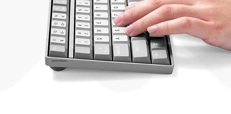 Lenovo Xiaoxin K1P Quiet Wireless 98-Key Keyboard And Mouse Set, Jelly Touch Mechanical Rebound, Multi-Key Shortcuts, 3-Level DPI, Windows Compatible, Twilight Gray 8