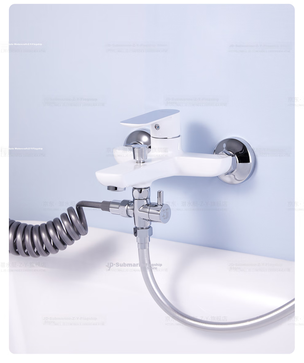 Submarine F306 Three-Way Water Distributor with One Inlet And Two Outlets, Angle Valve, Splitter, 1/2 Inch Connector, Main Body, Copper Plated with Switch 13