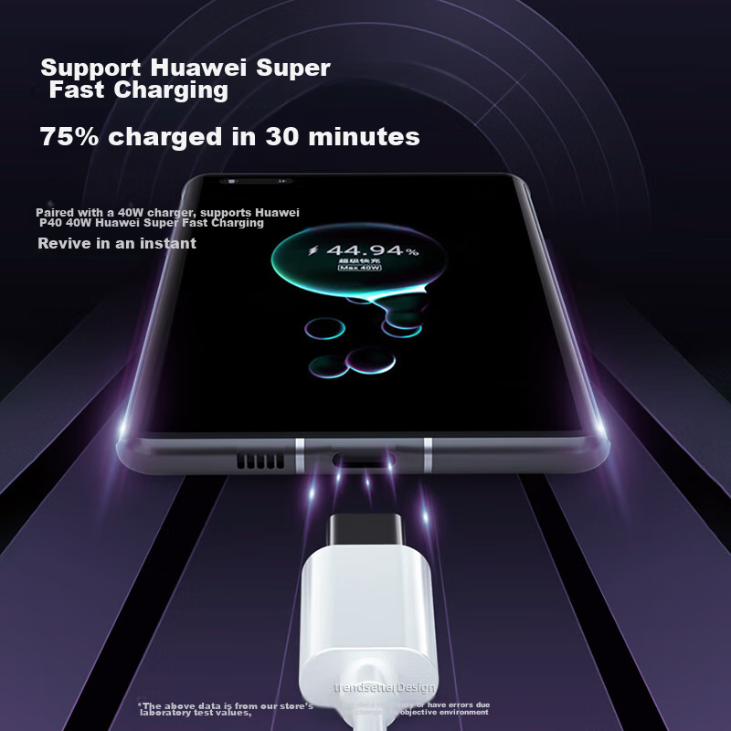 Кабель Chaofan для Huawei 5A/6A Super Fast Charging, Type-C, 1 метр, белый