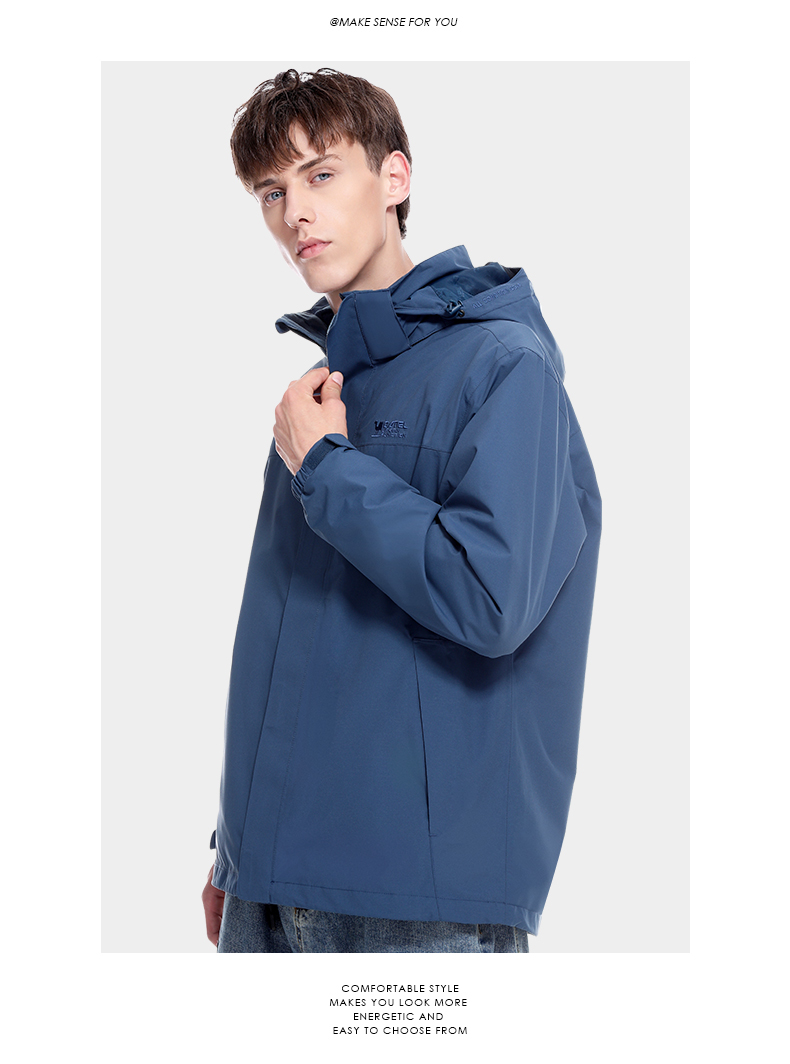 CAMEL Outdoor Cold-Resistant Windbreaker Jacket for Men And Women, Waterproof And Warm Three-In Detachable Two-Piece Mountaineering Suit A0W21a8165 18