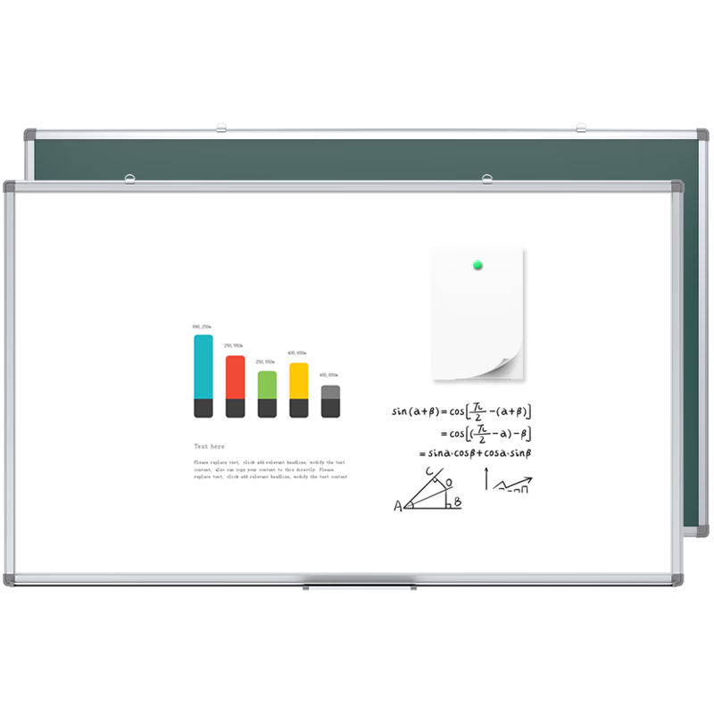 AUCS (Aoshie) 120*90cm Whiteboard Wall-Mounted Chalkboard Home Use Double-Sided Magnetic Office Teaching Children's Meeting Hanging Small Whiteboard Green Board J9012LD